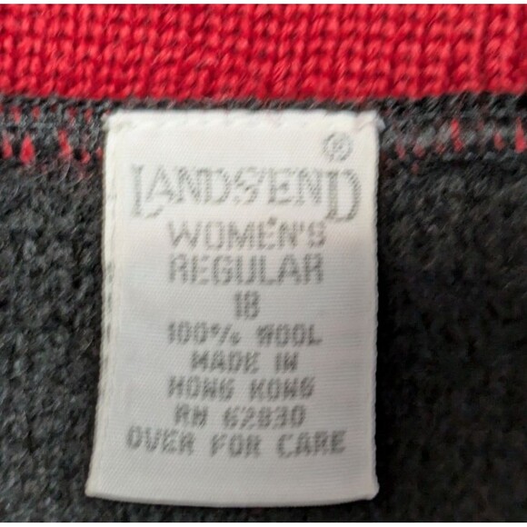Vintage Lands End Full Zip Wool Striped Cardigan Sweater Womens Size 18 - Picture 3 of 12